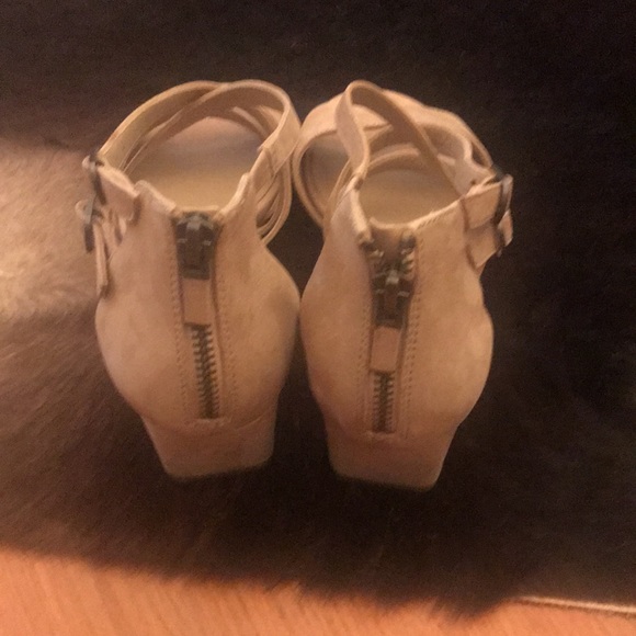 NEW Eileen Fisher women Sandals Kyra tan Nubuck Leather Open Peep Toe Size 7.5 - Picture 4 of 13